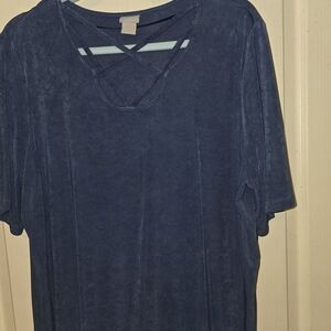 Chico's Blue Tunic & Pant Set Size 3